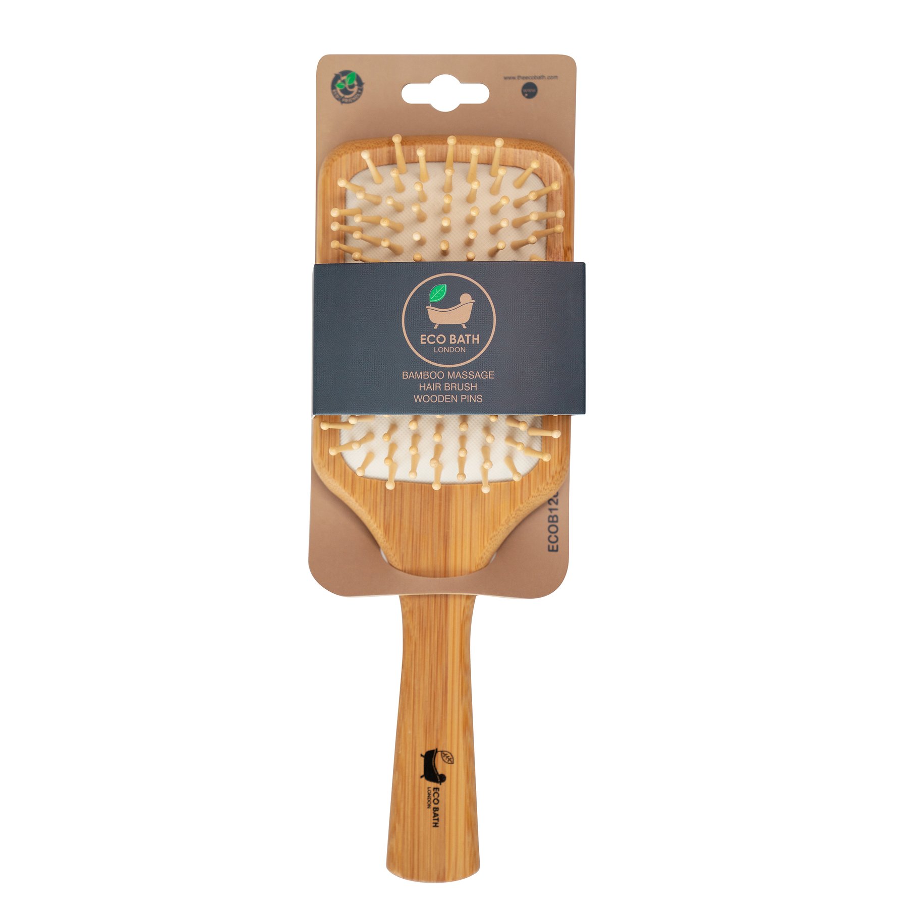 ECO BATH BAMBOO HAIR BRUSH WITH WOODEN PINS | Bathing Beauty